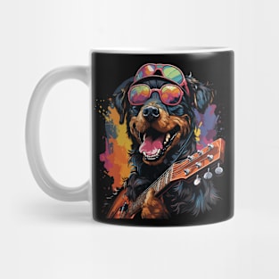 Rottweiler Playing Guitar Mug